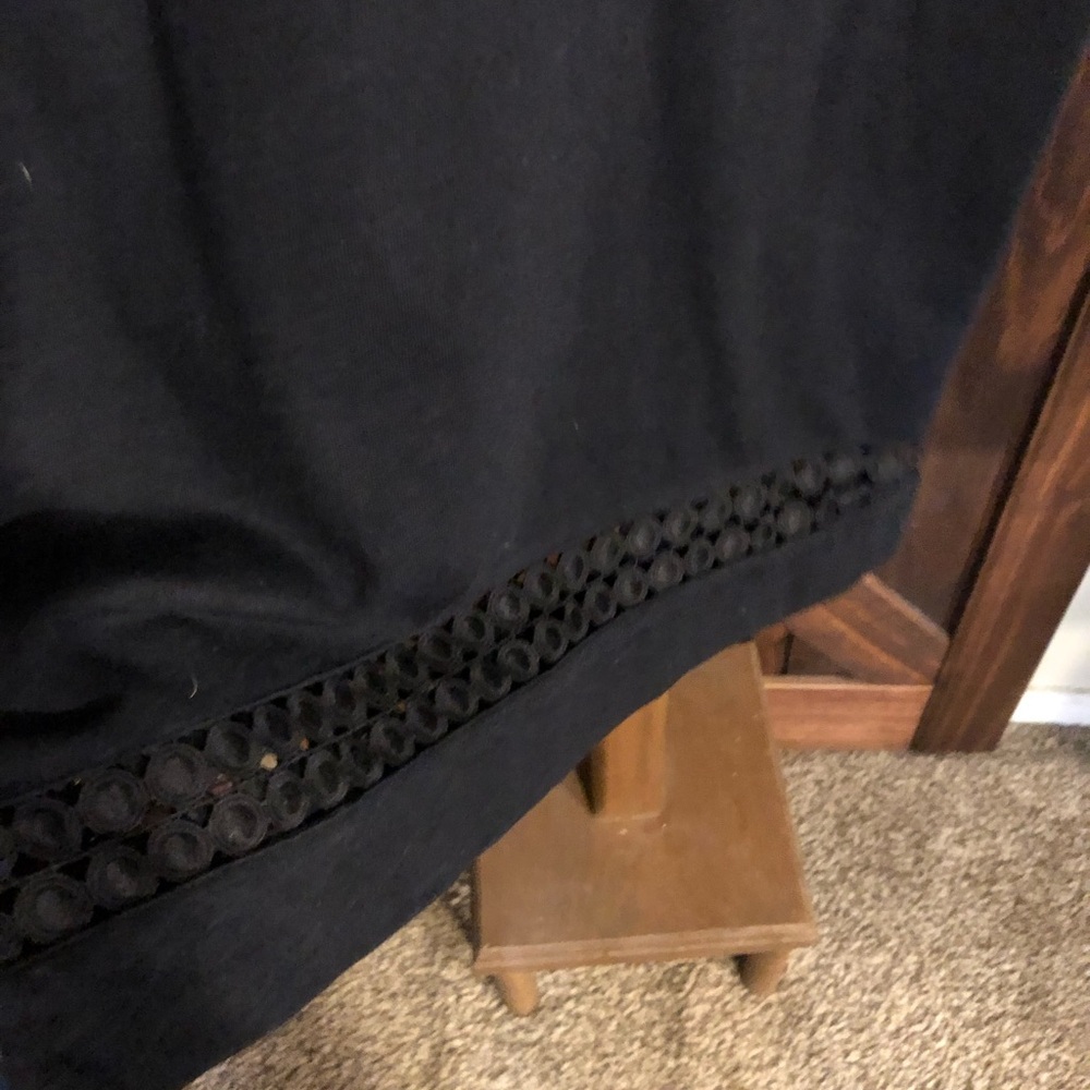J. Crew Black V-Neck Crochet-Trim Mini Tunic - Picture 4 of 6